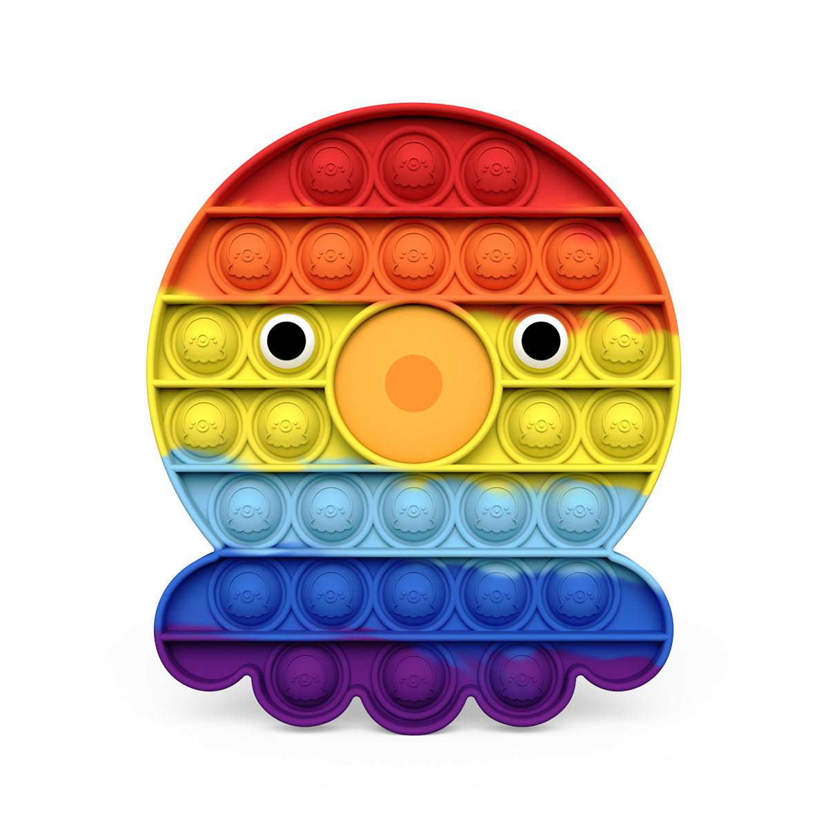 Silicone Push Pop It Bubble Fidget Toy - Rainbow Octopus - Taylorson