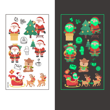 UV Glow in the Dark Christmas Kids Temporary Tattoos (2 Pack)