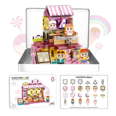Travel Mini Magnetic Tiles - Cake Shop 80pcs (3 years+)