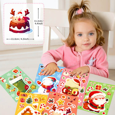 Christmas Santa & Ginger Bread House Stickers Set - 6 Sheets of Festive Decorative Fun