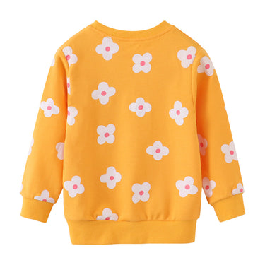 100% Cotton Floral in Yellow Girl Sweater (2-7 years)