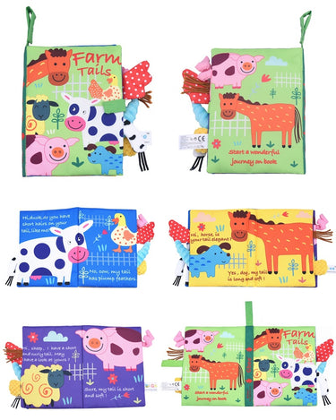 My First Baby Soft Cloth Crinkle Book - Farm Tail with Sensory 3D Tail