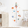 Kids Growth Chart Height Ruler Sticker - Rocket & Spaceship
