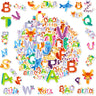 Alphabets Cartoon Style Decorative Stickers Set (50pcs)
