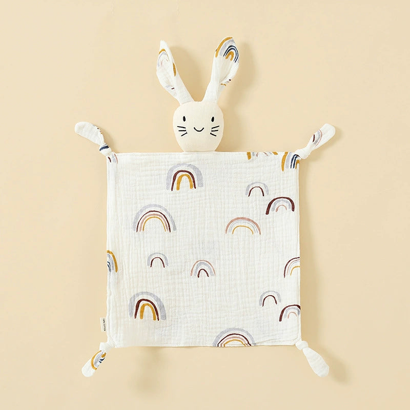 Tau Baby: Snuggly Bunny Baby Comforter - Rainbow (100% Muslin Cotton)