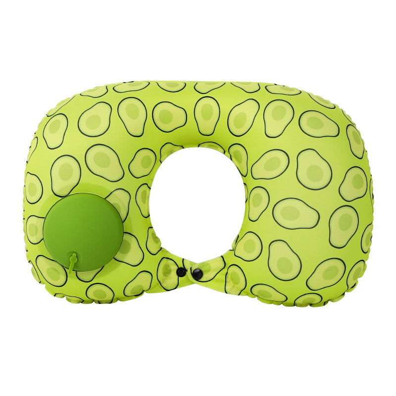 Inflatable Self-Pump Kids Travel Pillow - Avocado | Whale