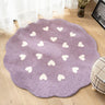 Heart in Floral Shape Kids Room Rug | Kids Play Mat (80cm)