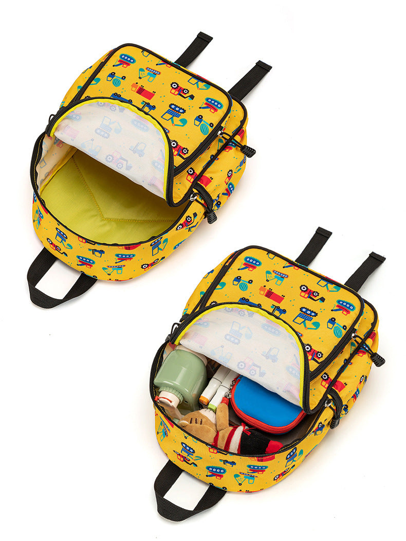 Kids Mini Backpack - Construction Vehicles (Yellow)