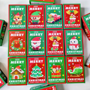 Christmas Building Block Toy Set – Surprise Blind Box Collection (12 Collectible Designs)