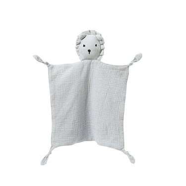 Snuggly Lion Baby Comforter - Grey | Yellow | Pink (100% Muslin Cotton)