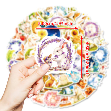 Magical Bunny Easter Decorative Stickers Set - 50pcs
