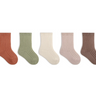 OEKO-TEX certified Earth Tone Baby Socks (Lycra Cotton)  - 5 pairs set