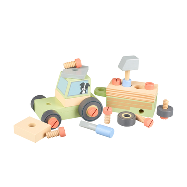 Farmyard Buildable Tractor Wooden Toy Set (3 years+)