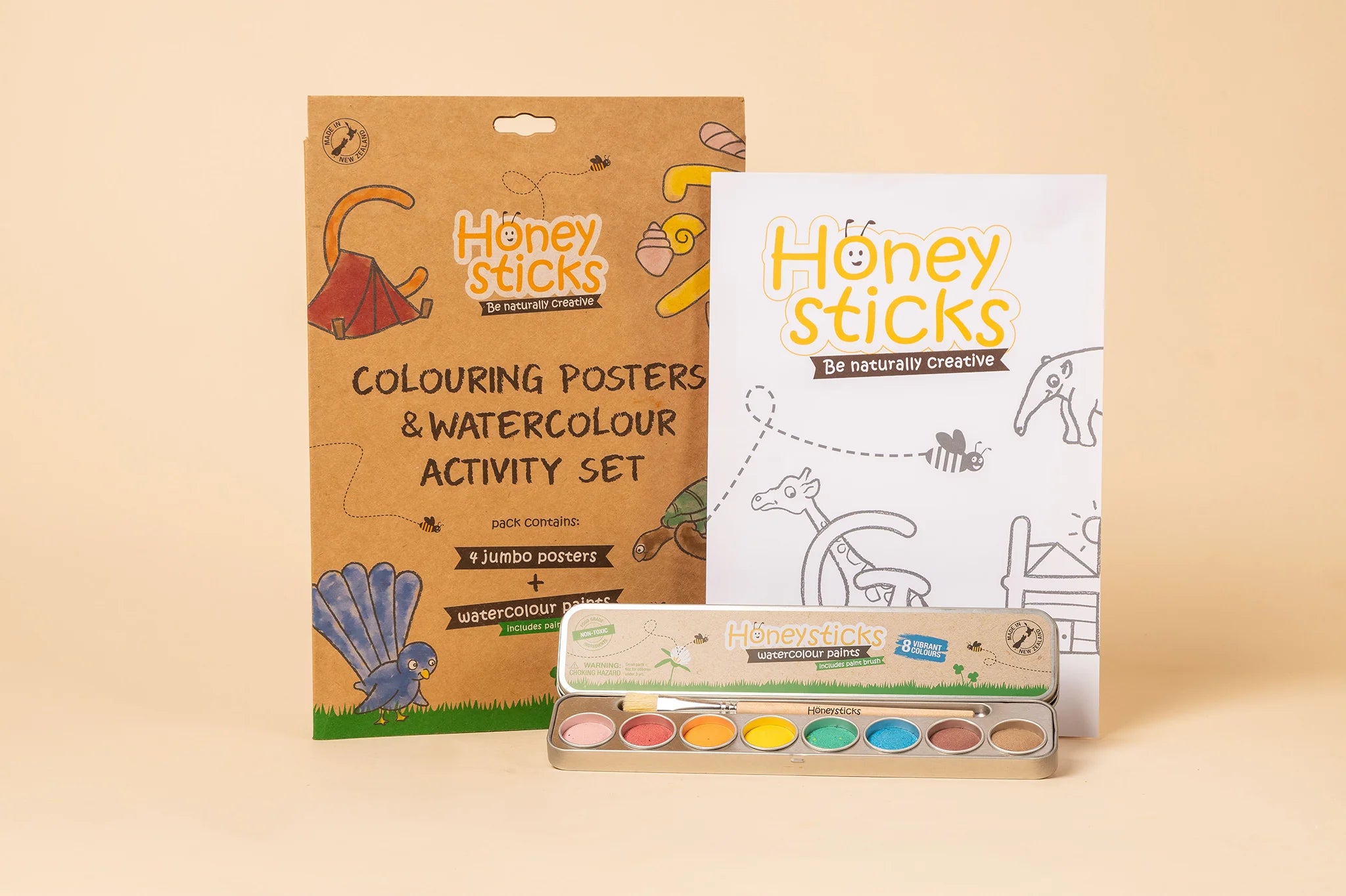 Honeysticks Jumbo Posters and Watercolour Paints Activity Set