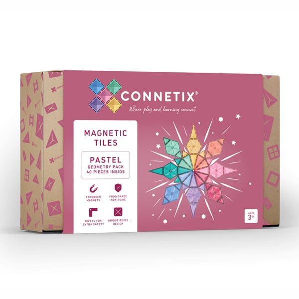 Connetix Tiles - 40 Piece Pastel Geometry Pack NZ - Taylorson