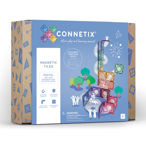 Connetix Tiles - 80pcs Pastel Ball Run Expansion Pack