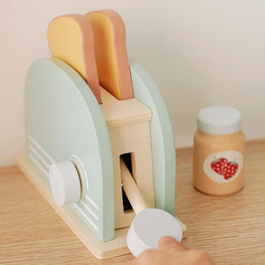 71xG1G4t_AL._AC_SX679 - TaylorsonPretend Play Food Kitchen Toaster Wooden Toy Set (3+ Years)