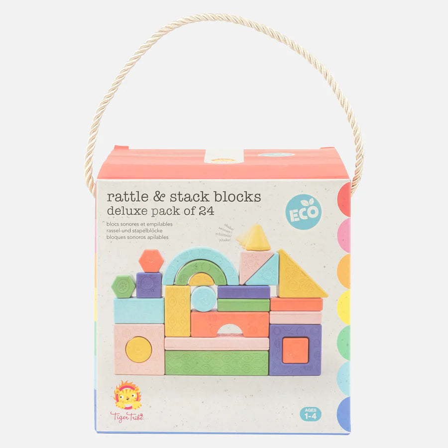Rattle & Stack Blocks - Deluxe Pack Of 24