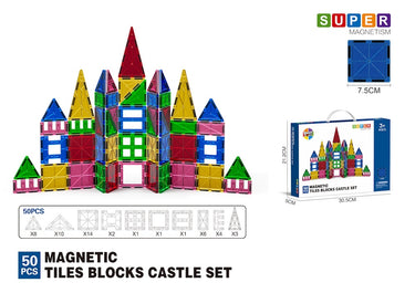 Super Magnetism - 50pcs Magnetic Tiles Blocks Castle Set (3 years+)