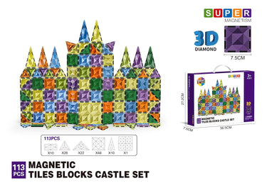 113pcs Diamond Magnetic Tiles Block Set