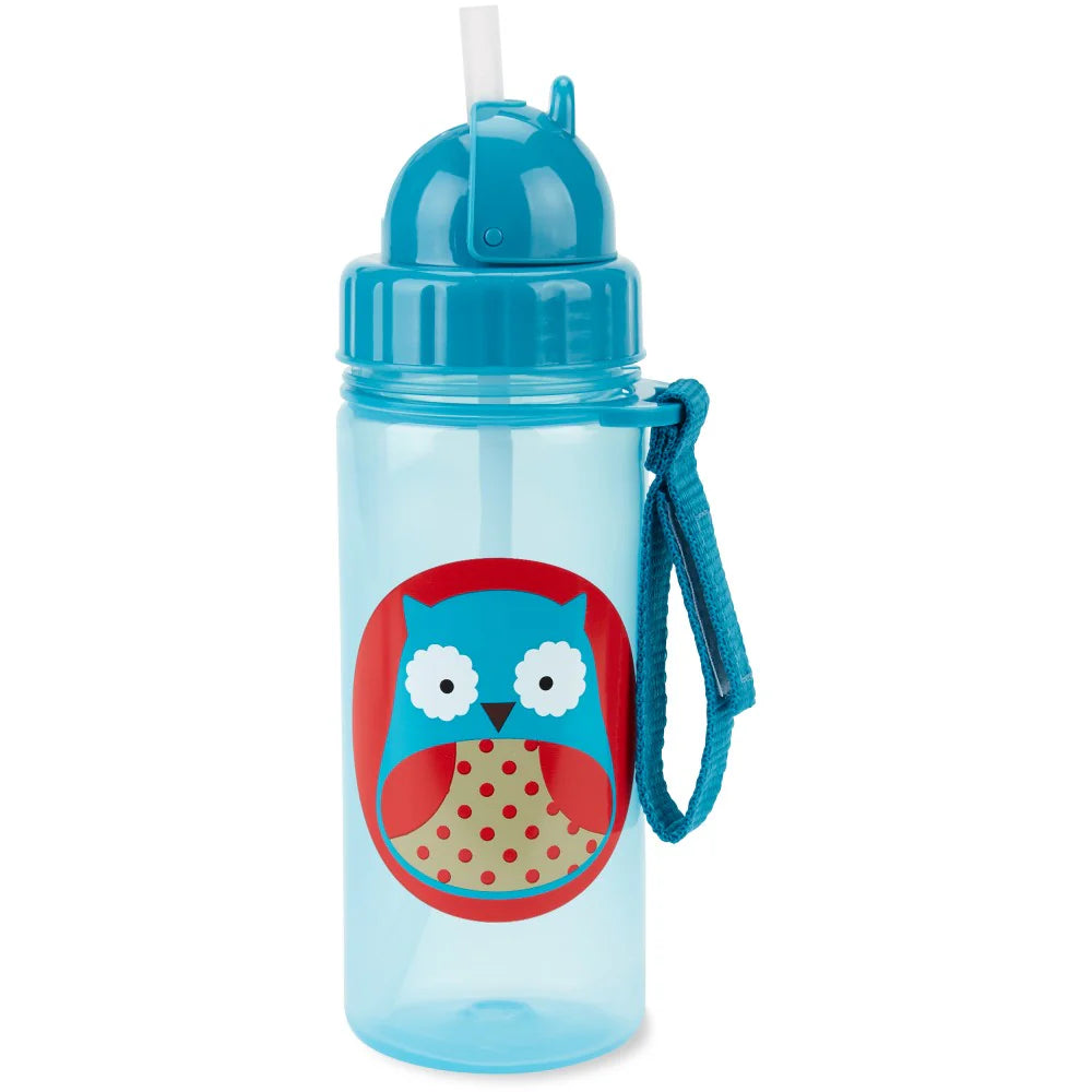 Skip Hop Zoo PP Straw Bottle 390ml - Fox, Owl, Lion, Pug