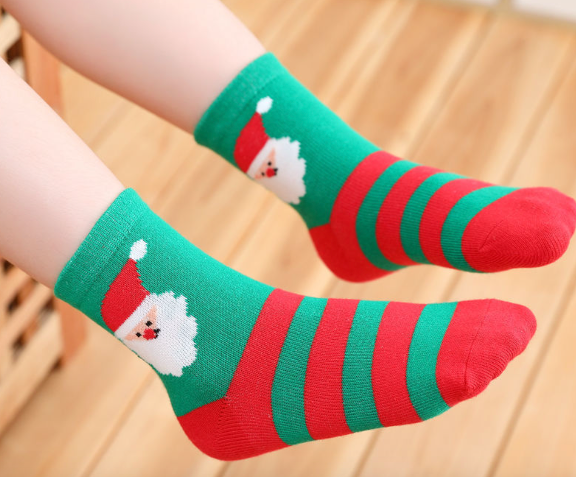 Cool Christmas Festive Novelty Socks for Kids - 5 Pairs Set (1-5 years)