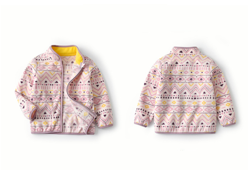 Winter Kids Fleece Jacket - Pastel Geometric (2-6 years)