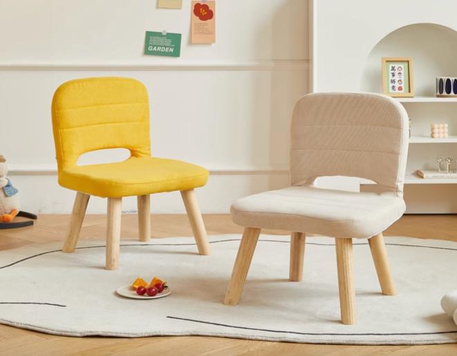 Comfy & Sturdy Kids Chair with Foldable Seat & Solid Wood Legs