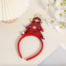 Festive Red Christmas Tree Headband for All Ages - Glittery Design 35x25x3cm