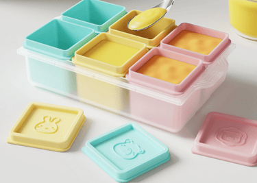 Baby Food Freezer Tray – 6 Pack Food-Grade Solid Food Storage Containers for Homemade Baby Puree