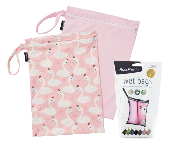 Mum 2 Mum Wet Bags (2 Pack) - Swans & Pink - Taylorson