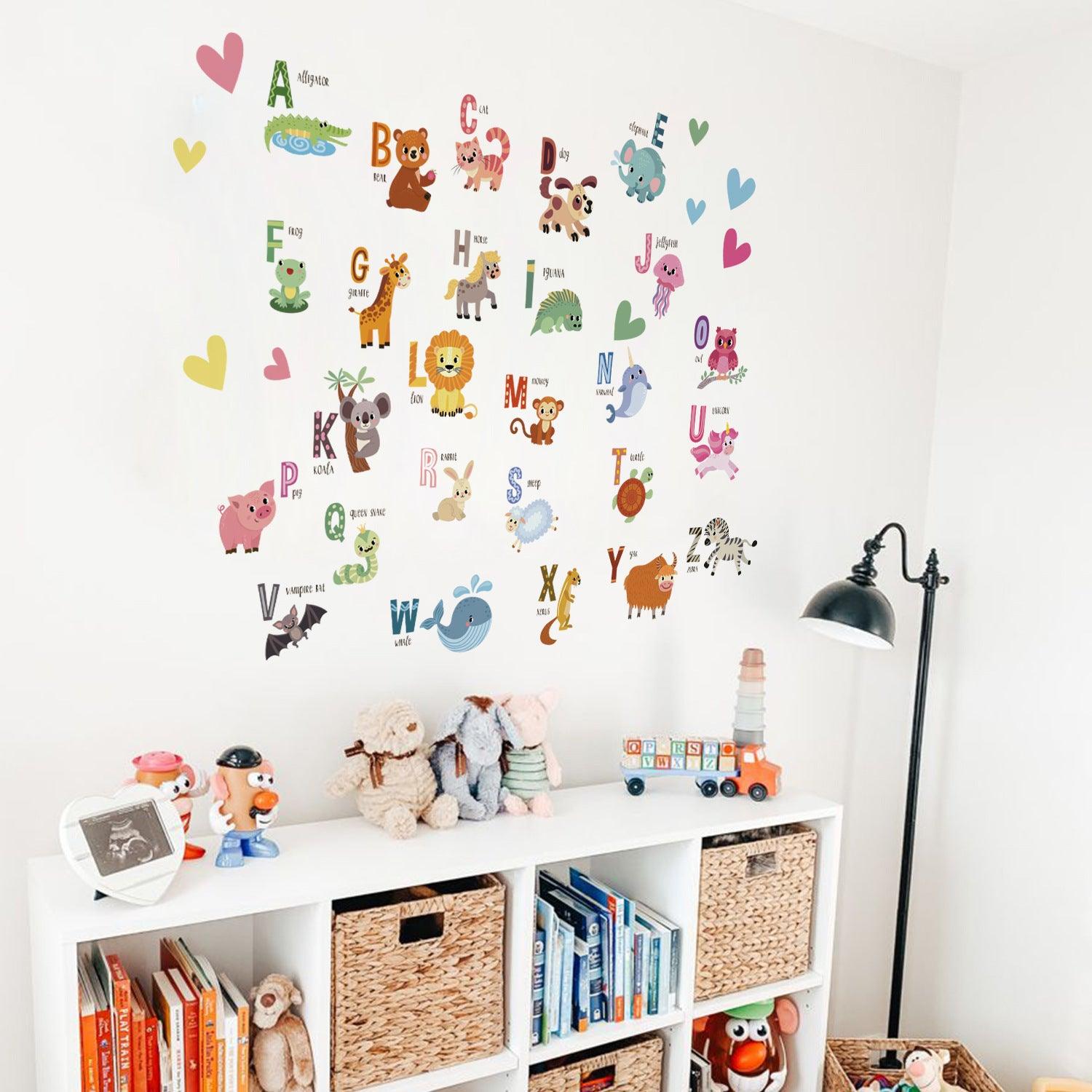 Alphabet & Animal Wall Decals - 36pcs - Taylorson