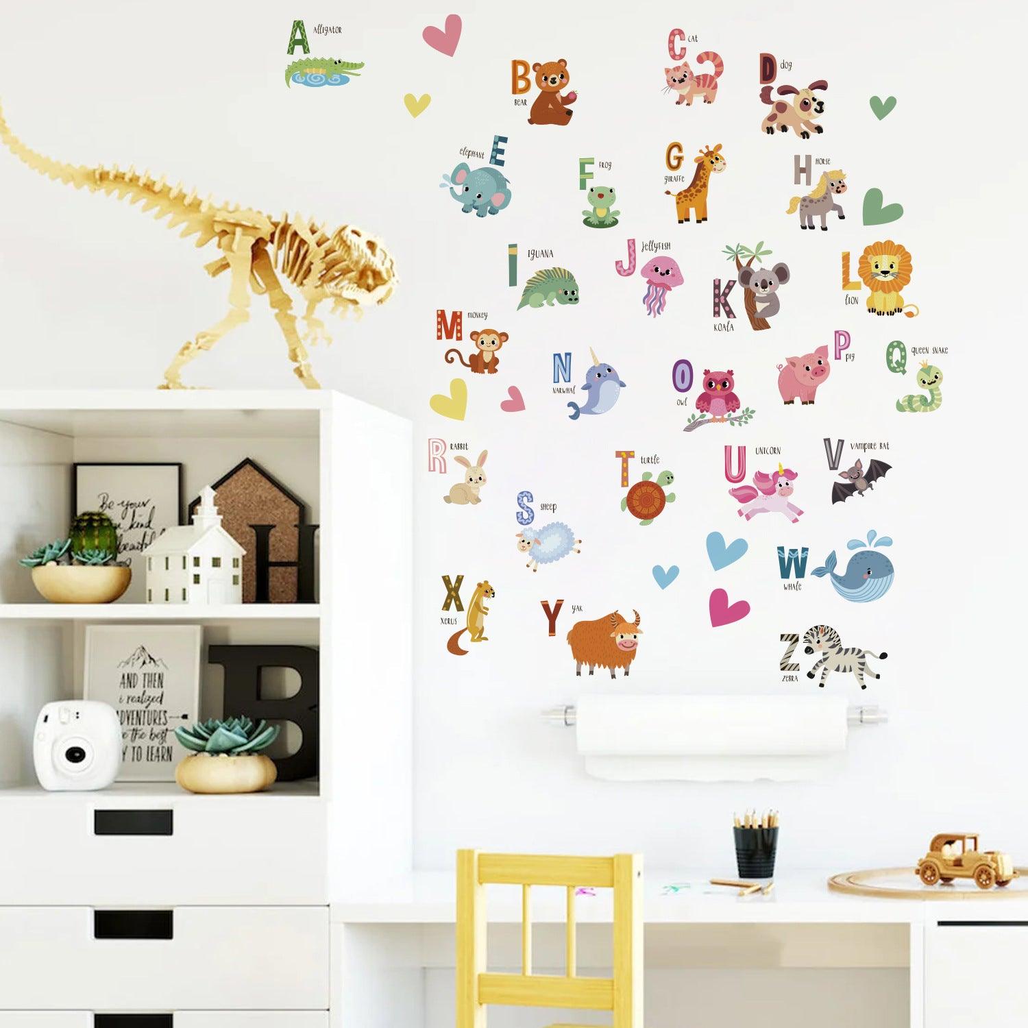 Alphabet & Animal Wall Decals - 36pcs - Taylorson