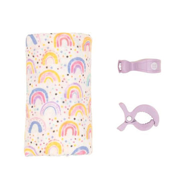 All4Ella Muslin & 2 Pram Peg Box Set - Watercolour Rainbow