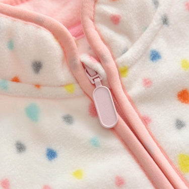 Autumn Winter Kids Fleece Jacket - Hearts Polka (2-6 years) - Taylorson