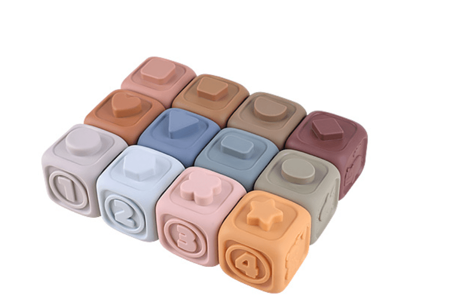 Baby Sensory Stacking Blocks | Squeezing Toys 12pcs (Gift Box) - Taylorson