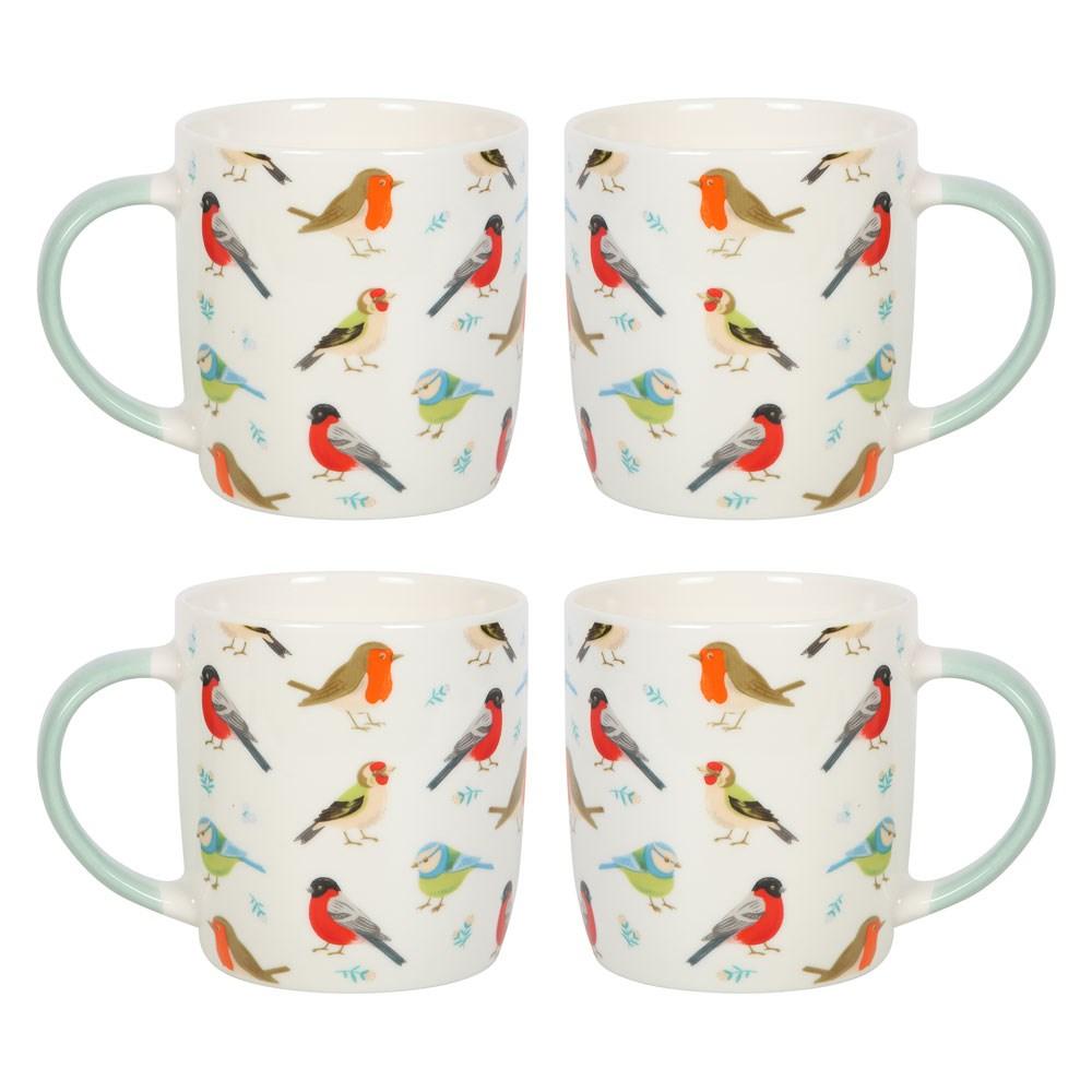 British Garden Bird Coffee Mugs (Set of 4 Gift Box) - Taylorson