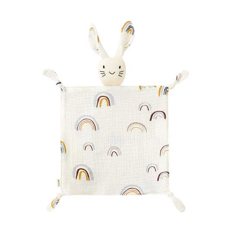 Tau Baby: Snuggly Bunny Baby Comforter - Rainbow (100% Muslin Cotton)