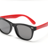 Classic Two-Tone Kids Sunglasses - Black/Red (3-12 years) with Hard Case - Taylorson