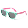 Classic Two-Tone Kids Sunglasses - Green/Pink (3-12 years) with Hard Case - Taylorson