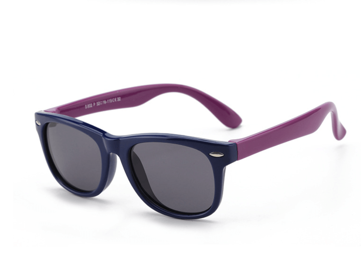 Classic Two-Tone Kids Sunglasses - Navy/Purple (3-12 years) with Hard Case - Taylorson