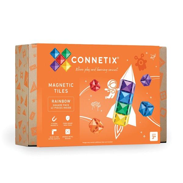 Connetix Tiles - 42pcs Rainbow Square Pack (STEAM Learning) - Taylorson