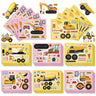 Construction Vehicles & Busy Road Work Decorative Puzzle Stickers (16 sheets) - Taylorson