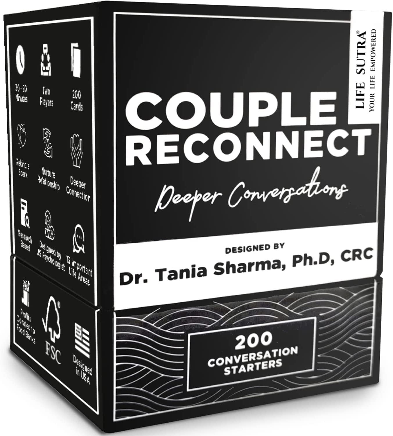Life Sutra: Couple Reconnect Game, 200 Couples Conversation Cards Designed by Psychologist