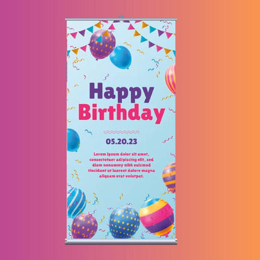 Customised Birthday Pull Up Banner with Base and Carrier Bag - Taylorson