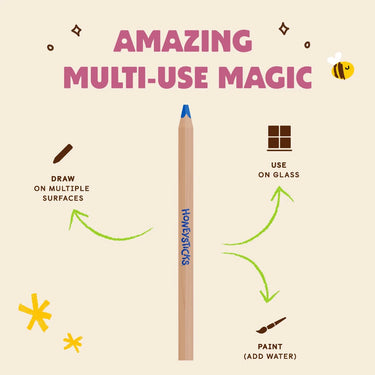 Honeysticks Magic 3-in-1 Beeswax Pencils Jumbo Triangles (10 Pack)