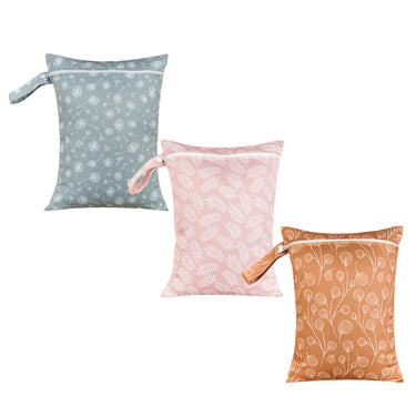 floral and leaf wet bag 3pcs pack