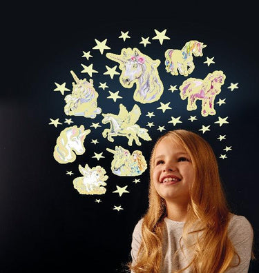 Glow Stars and Unicorns 43pcs - Glow in the Dark Room Decor - Taylorson