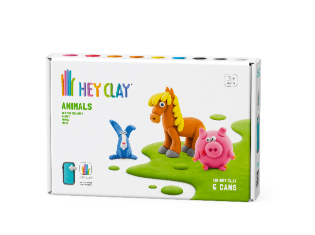 Hey Clay - Farm Animals (Piggy, Horse, Rabbit) 6 Pack - Taylorson