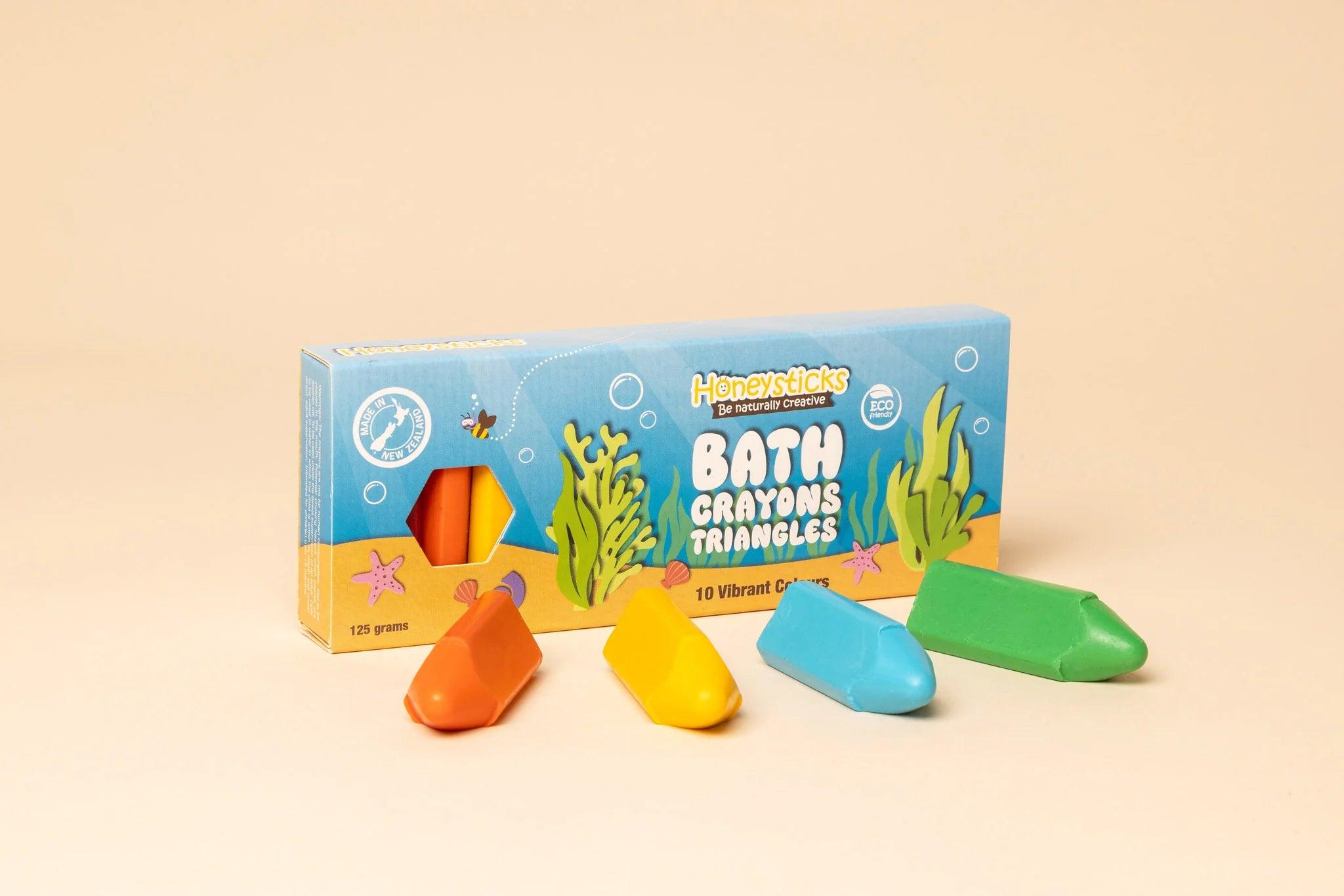 Honeysticks Bath Crayon Triangles (10 Vibrant Colours) - Taylorson